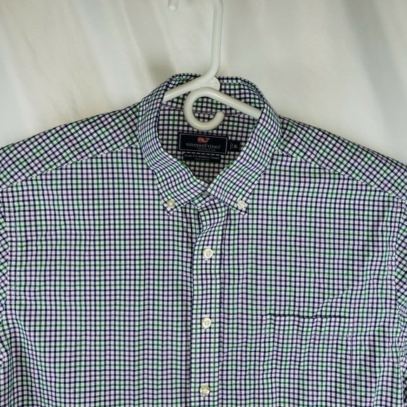 Vineyard Vines Mens XL Slim Fit Murray Shirt Button Down Front Check EUC - Picture 2 of 11
